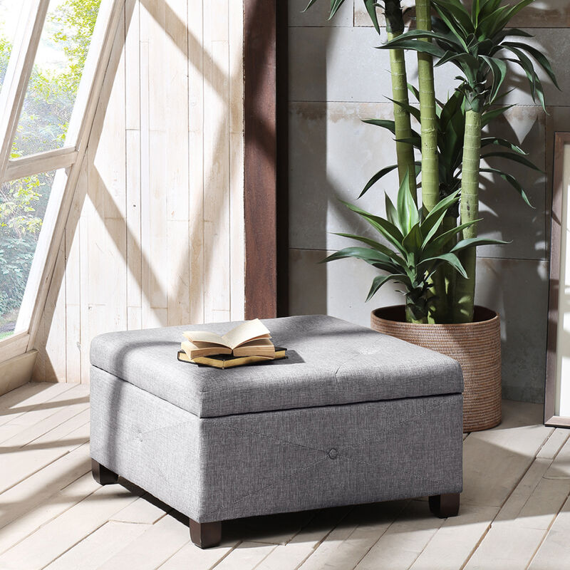 Aspen Button Tufted Storage Ottoman