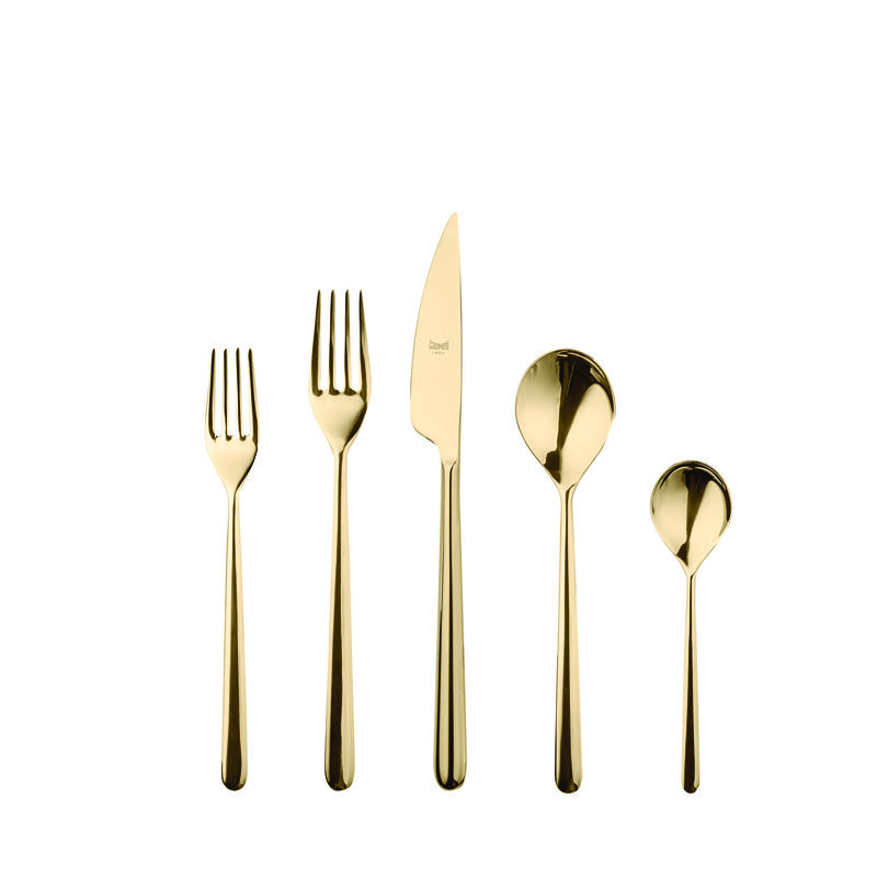 Linea 20 Piece Gold Flatware Set