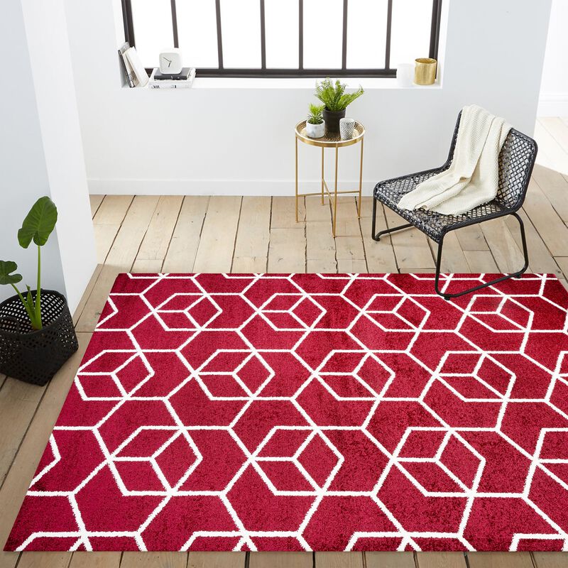 Tumbling Blocks Modern Geometric Area Rug