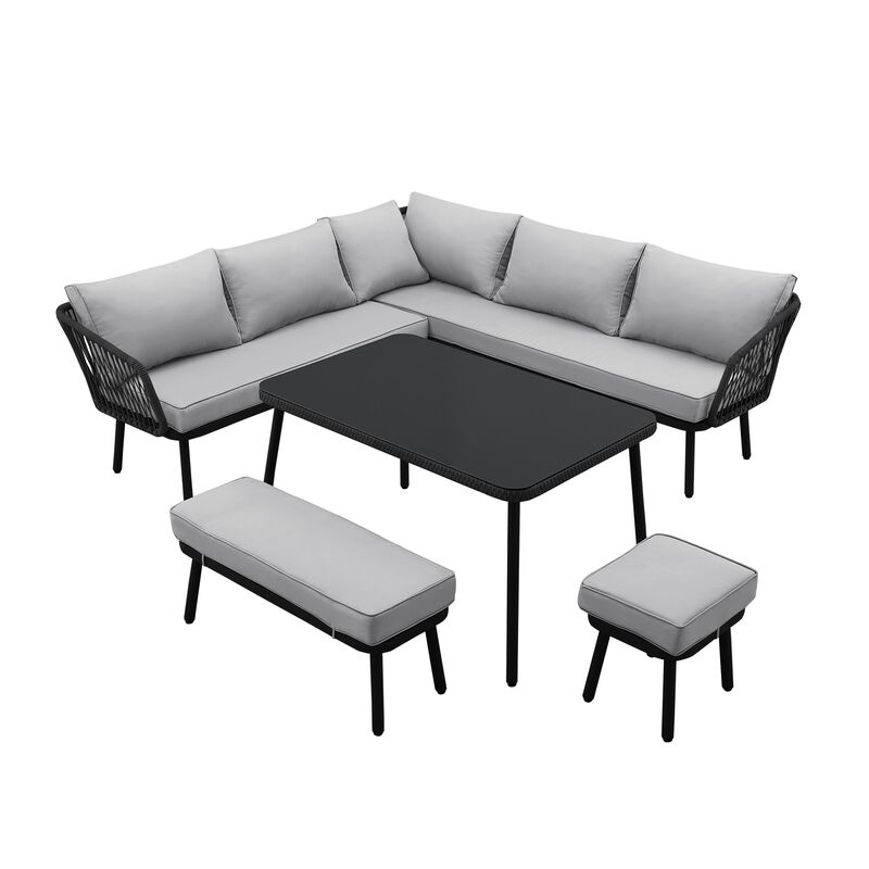 Inspired Home Brailynn  Outdoor 5pc Seating Group