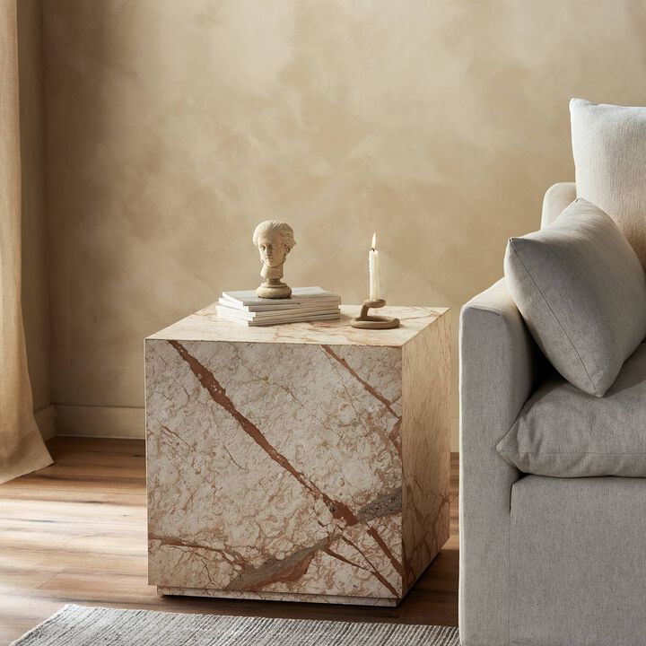 Modern Marble Plinth End Table