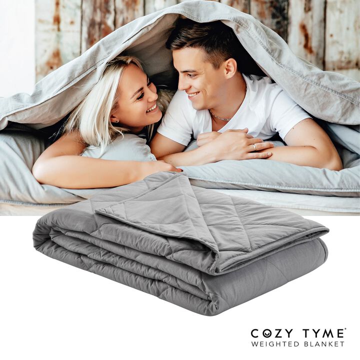 Cozy Tyme Jafan Weighted Blanket 8 Pound 48"x72", Grey