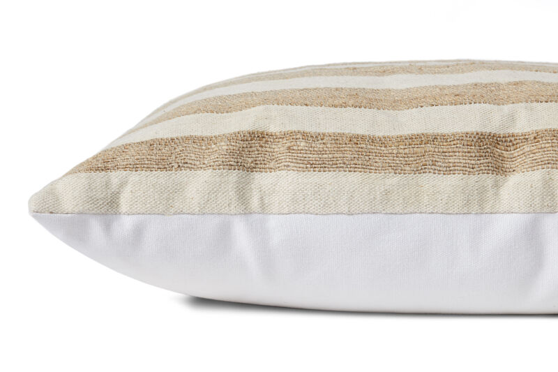 Mira PMH0044 Natural/Ivory 13''x21'' Polyester Pillow by Magnolia Home by Joanna Gaines x Loloi, Set of Two