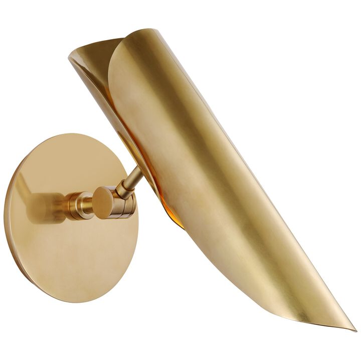 Flore Single Wall Light in Soft Brass