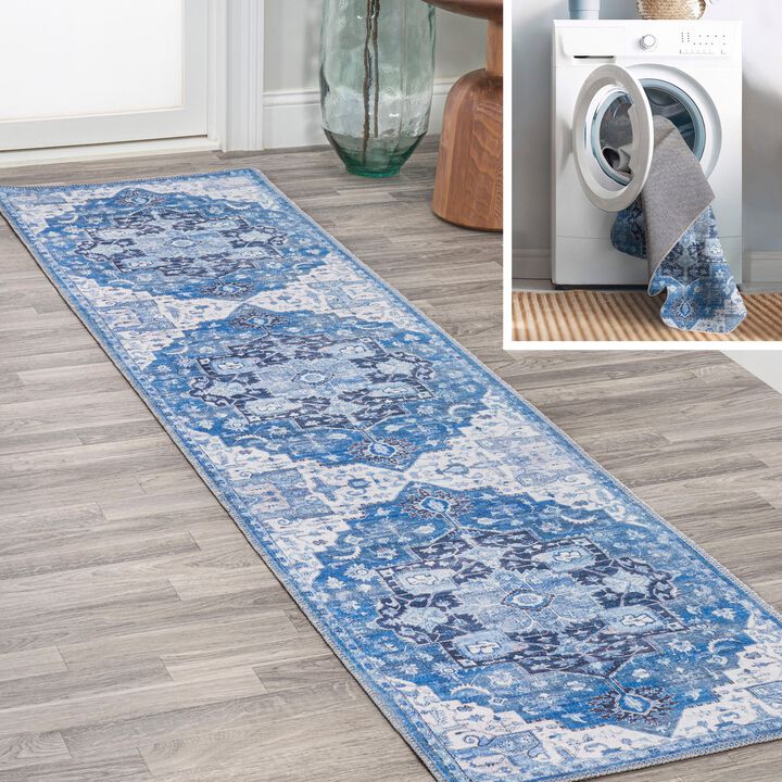 Maris Ornate Medallion Washable Indoor/Outdoor Area Rug