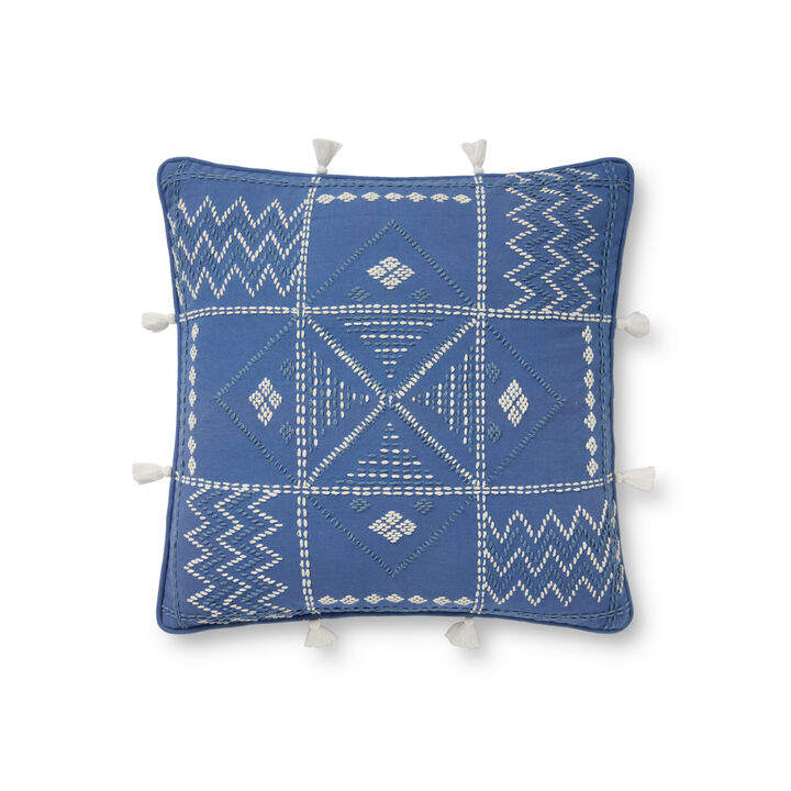 PLL0049 Blue/Ivory 18"x18" Poly Pillow