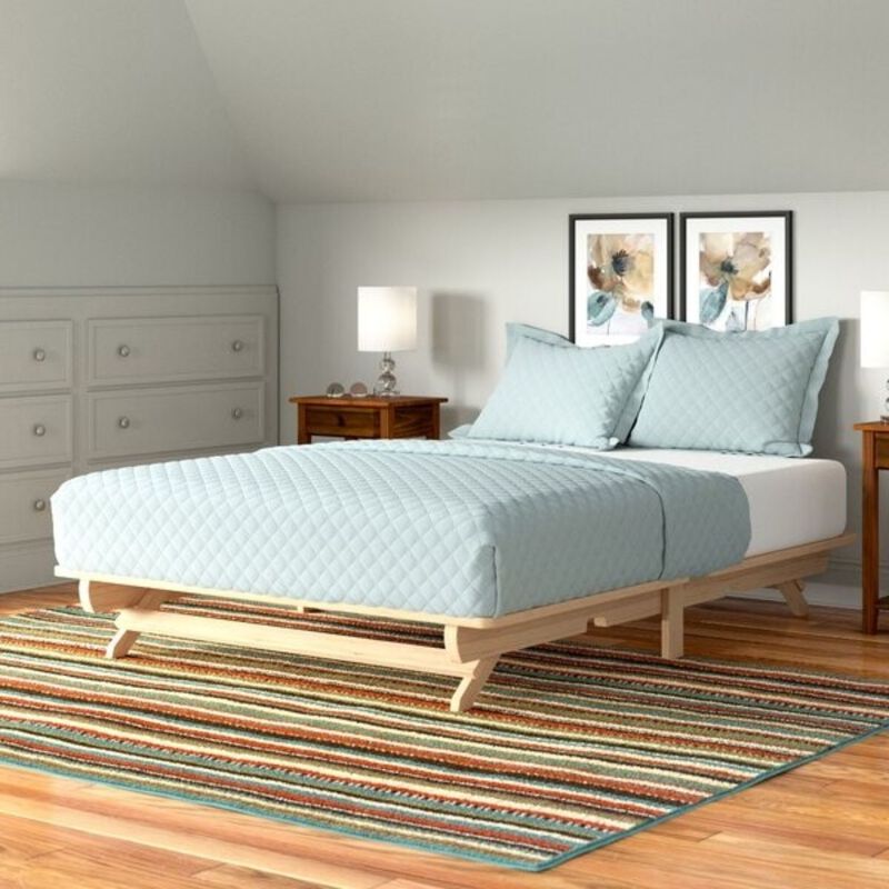 Hivvago Farmhouse Queen Size Solid Wood Platform Bed Made in USA