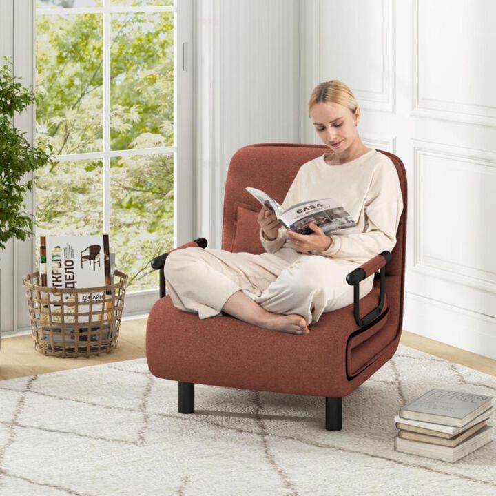 Hivvago 3-in-1 Convertible Sofa Bed with 5-Position Adjustable Backrest and Lumbar Pillow