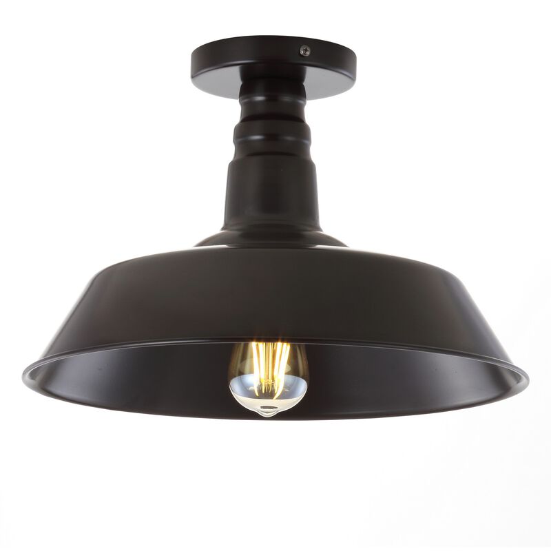 Camila Classic Industrial Indoor/Outdoor Iron LED Semi Flush Mount