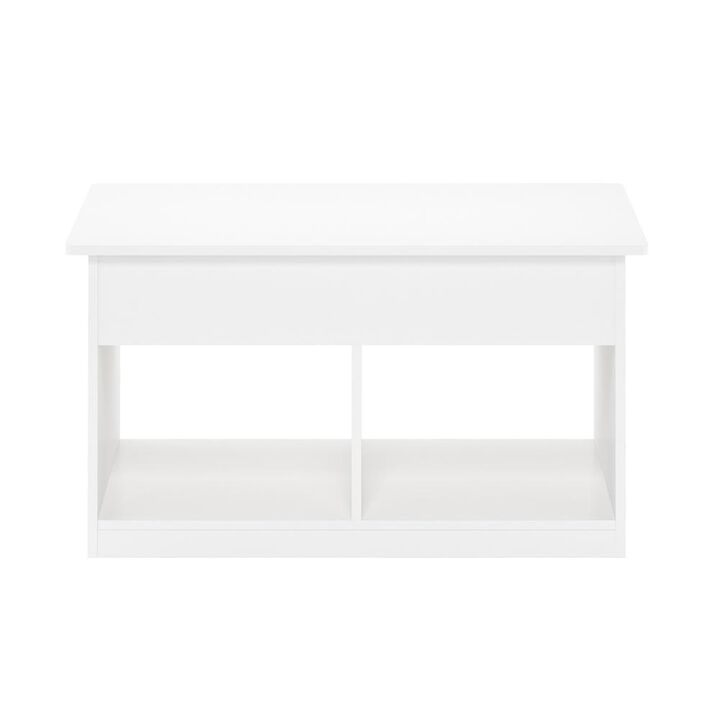 Furinno Jensen Lift Top Coffee Table, Solid White