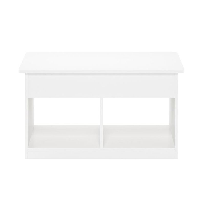 Furinno Jensen Lift Top Coffee Table, Solid White