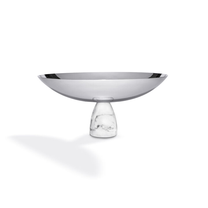 Coluna Fruit Bowl, Marble & Silver