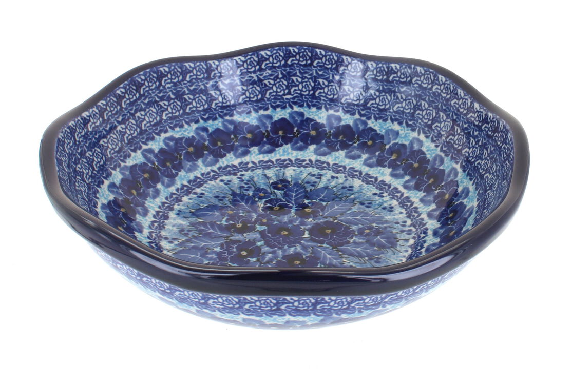 Blue Rose Polish Pottery Callista Large Scallop Bowl