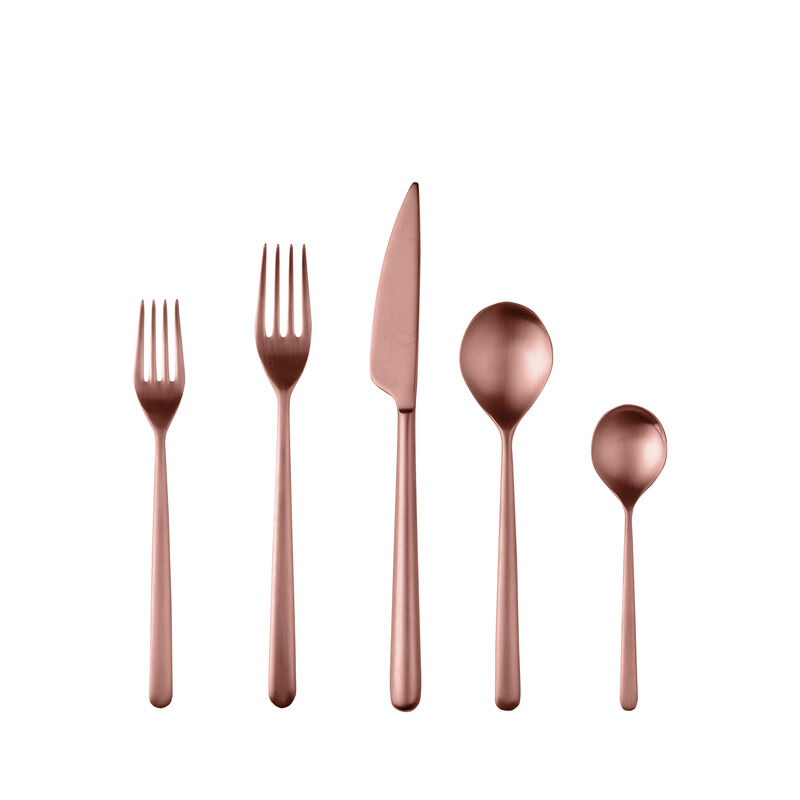 Linea 5 Piece Ice Bronze Flatware Set