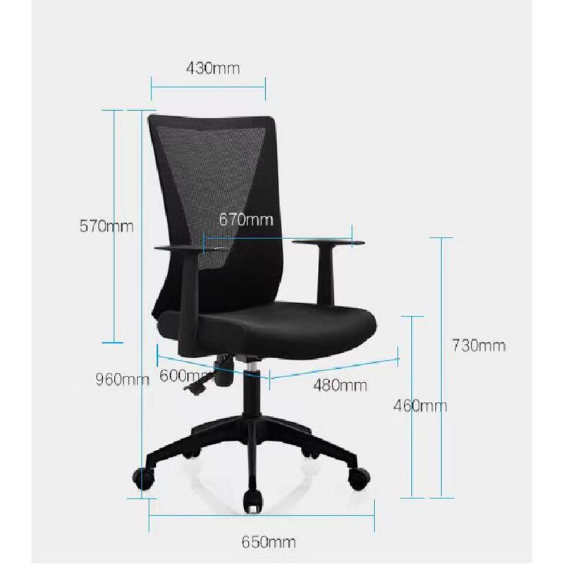 Nicolas Swivel Adjustable Height Fixed Armrest Office Chair Black Wengue And Smokey Oak