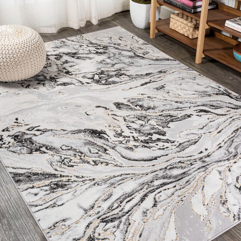 Swirl Marbled Abstract Area Rug