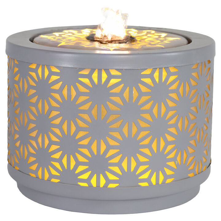 Sunnydaze Geometric Flower Cutout Indoor Tabletop Fountain - 5.5" H