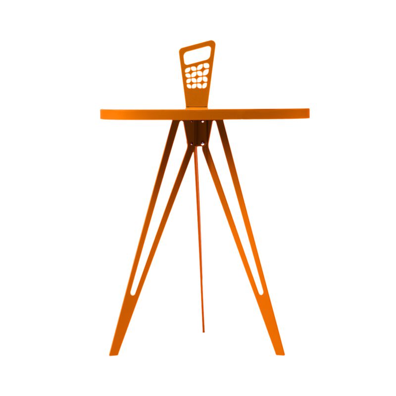 Genie Mod Shaped Metal Side Table (taller kidney)-orange