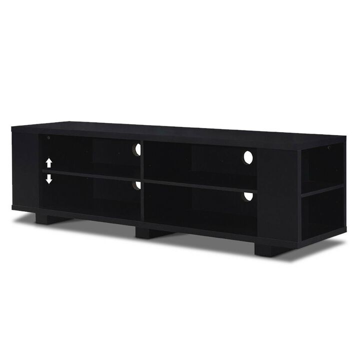 Modern Entertainment Center in Black Wood Finish   Holds up to 60 inch TV