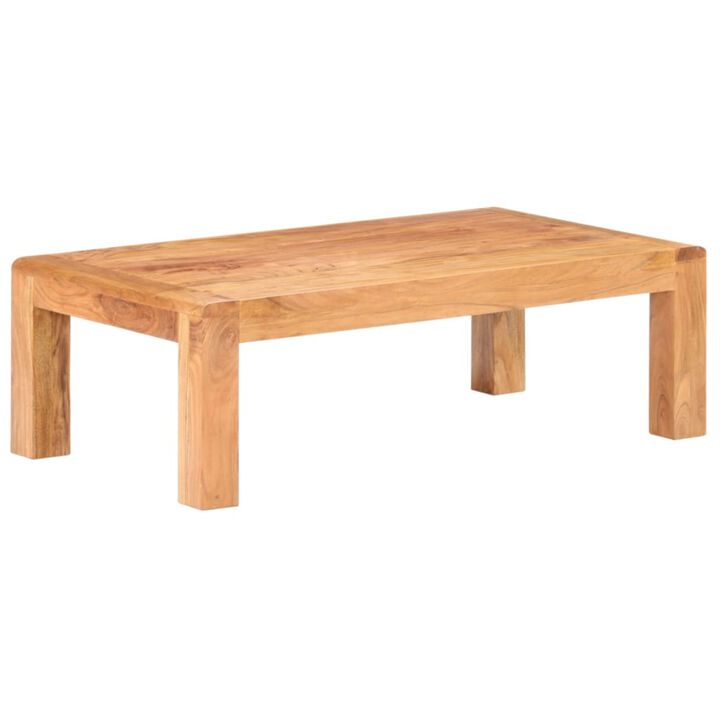 vidaXL Coffee Table 43.3"x23.6"x13.8" Solid Acacia Wood in Sheesham Finish