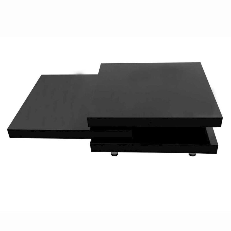 vidaXL Coffee Table 3 Tiers High Gloss Black, 241078