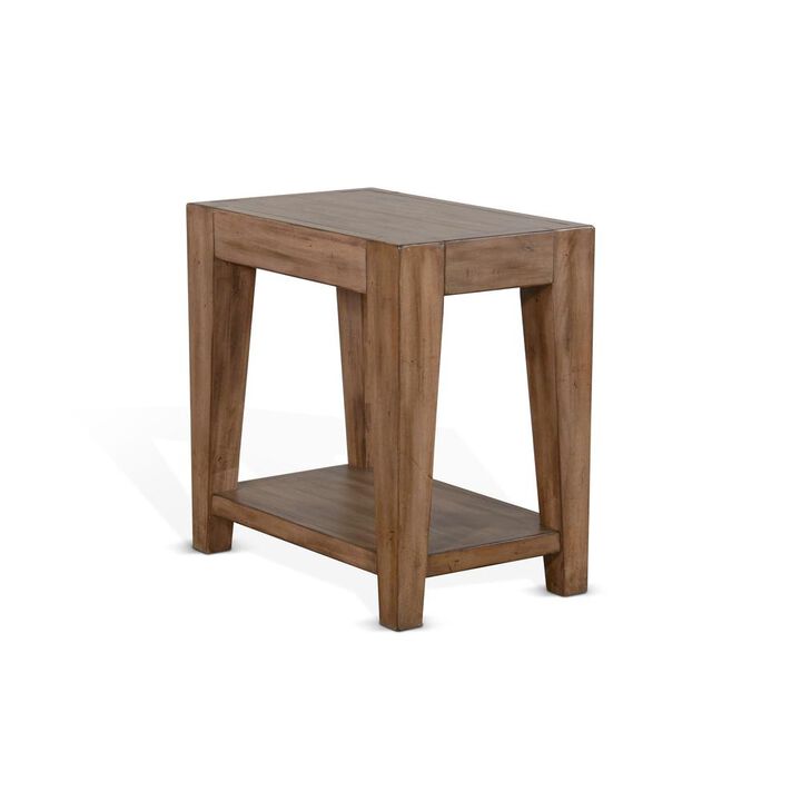 Sunny Designs Doe Valley 25 Mid-Century Wood Chair Side Table in Taupe Brown