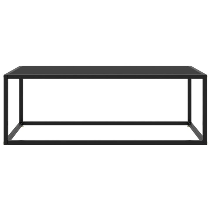 vidaXL Modern Rectangular Coffee Table | Black Tempered Glass and Powder-Coated Steel | Easy Assembly | Functional Living Room Furniture