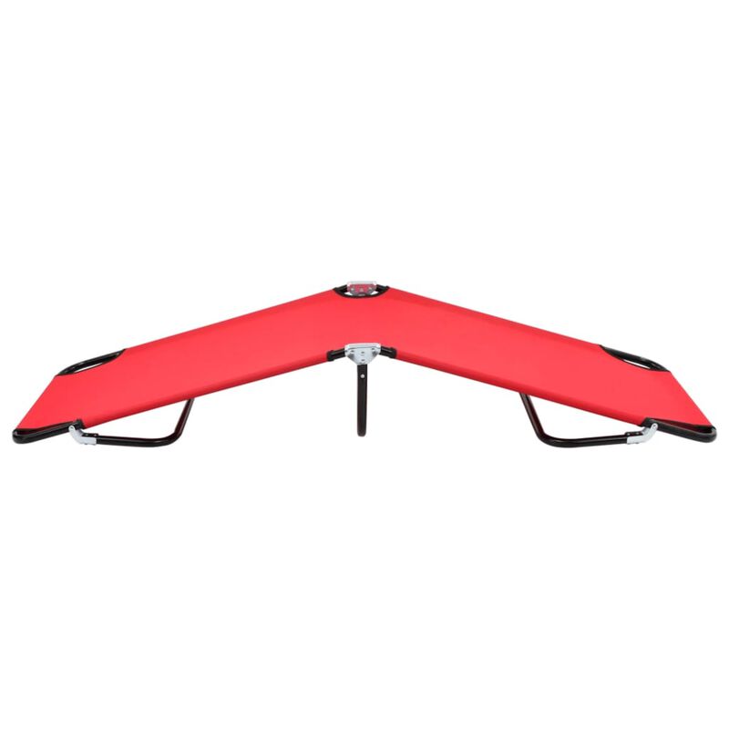 vidaXL Folding Sun Lounger Red Steel