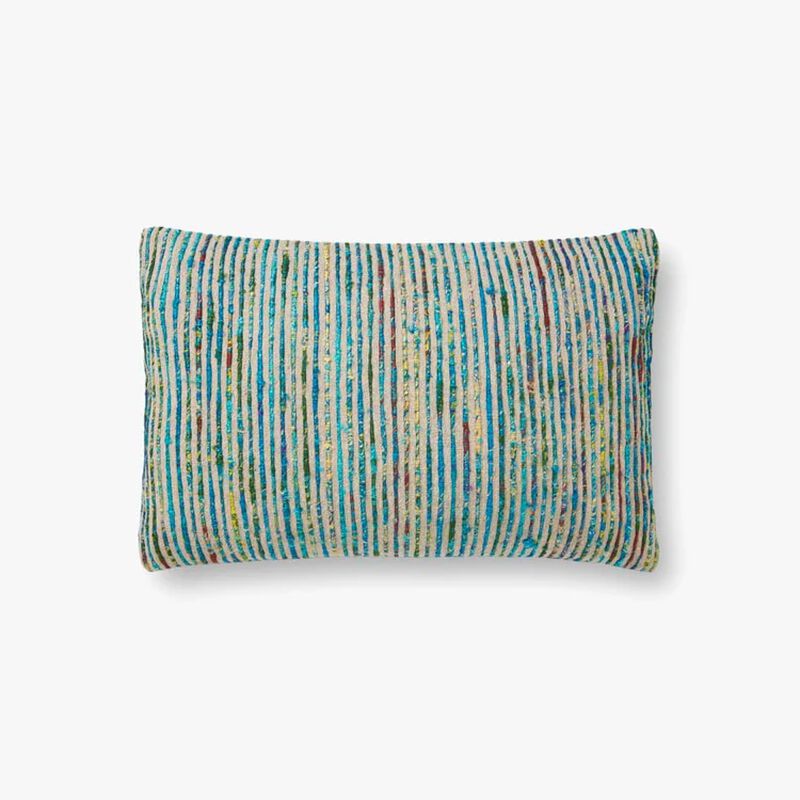 P0242 Blue/Multi 13"x21" Down Pillow