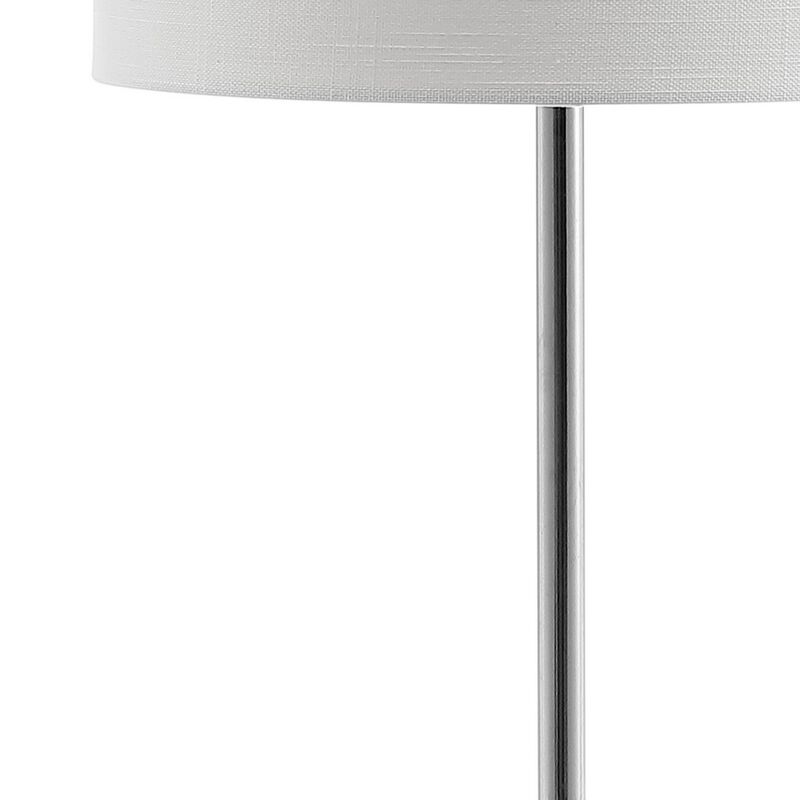 Levitt 60.5" Marble/Metal LED Floor Lamp, Black/Chrome