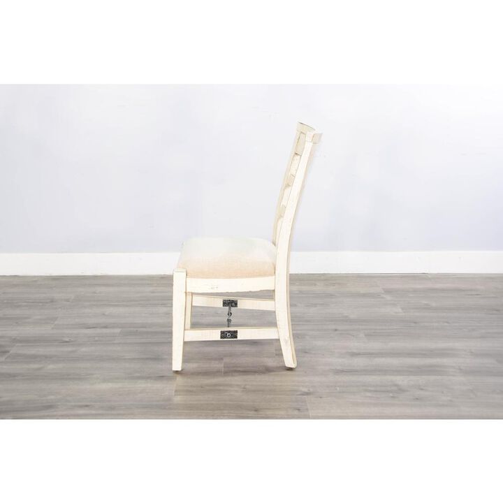 Sunny Designs White Sand Side Chair, Cushion Seat