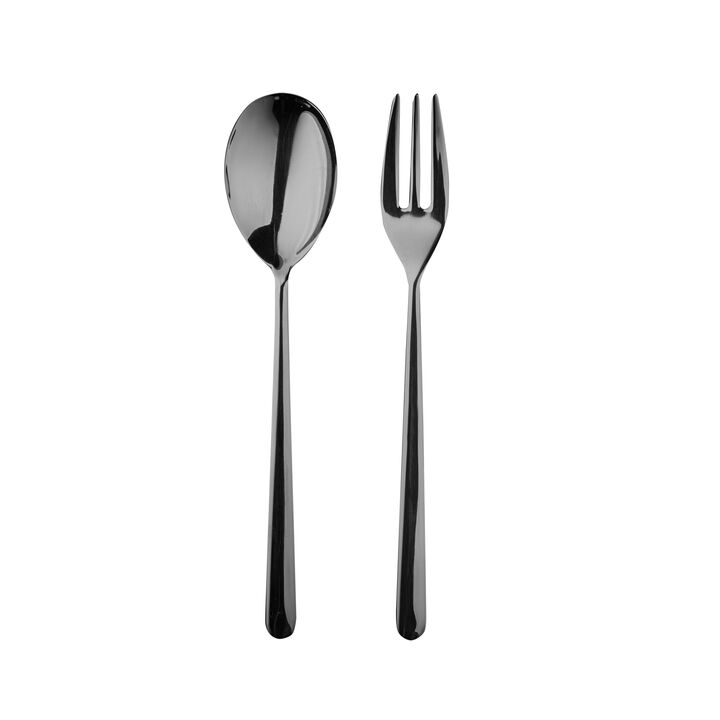 Linea 2 Piece Black Gold Serving Set