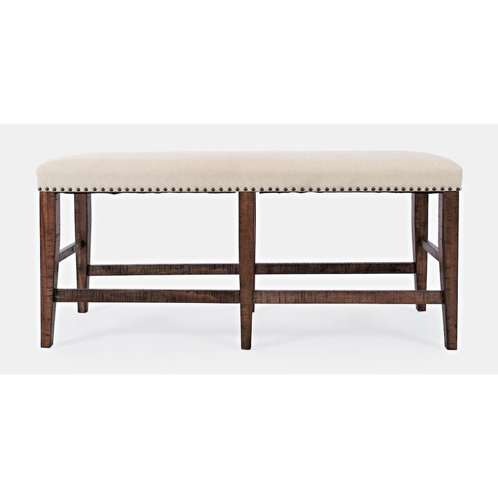 Jofran Fairview Transitional 52 Backless Upholstered Counter Height Bench