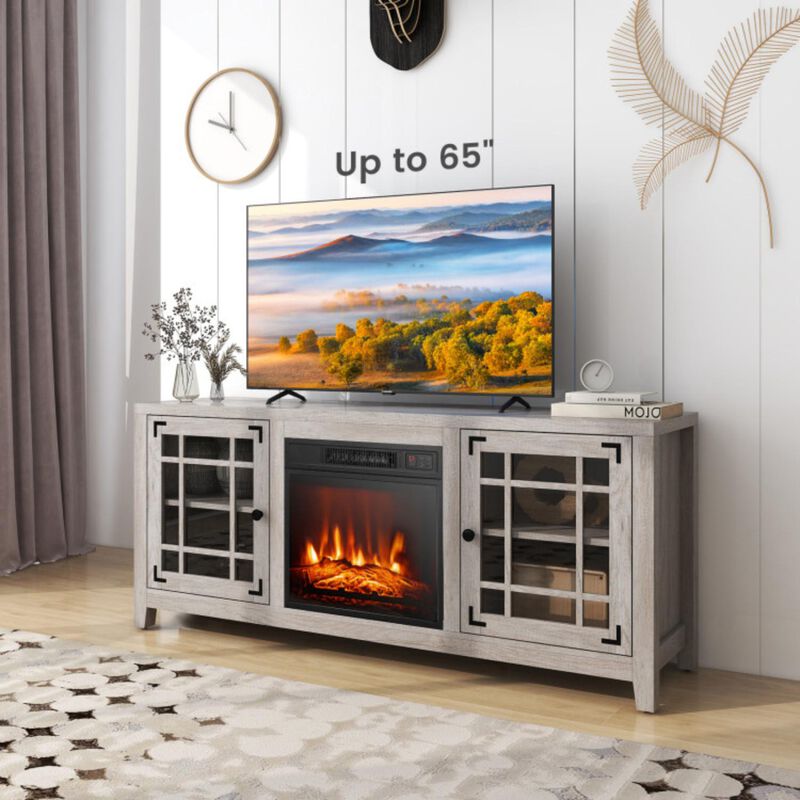 Hivvago 58 Inch Fireplace TV Stand with Adjustable Shelves for TVs up to 65 Inch