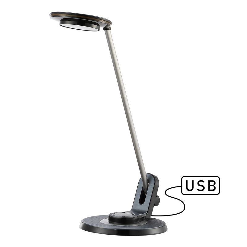 Dixon Aluminum Contemporary Minimalist Adjustable Dimmable USB Charging LED Task Lamp