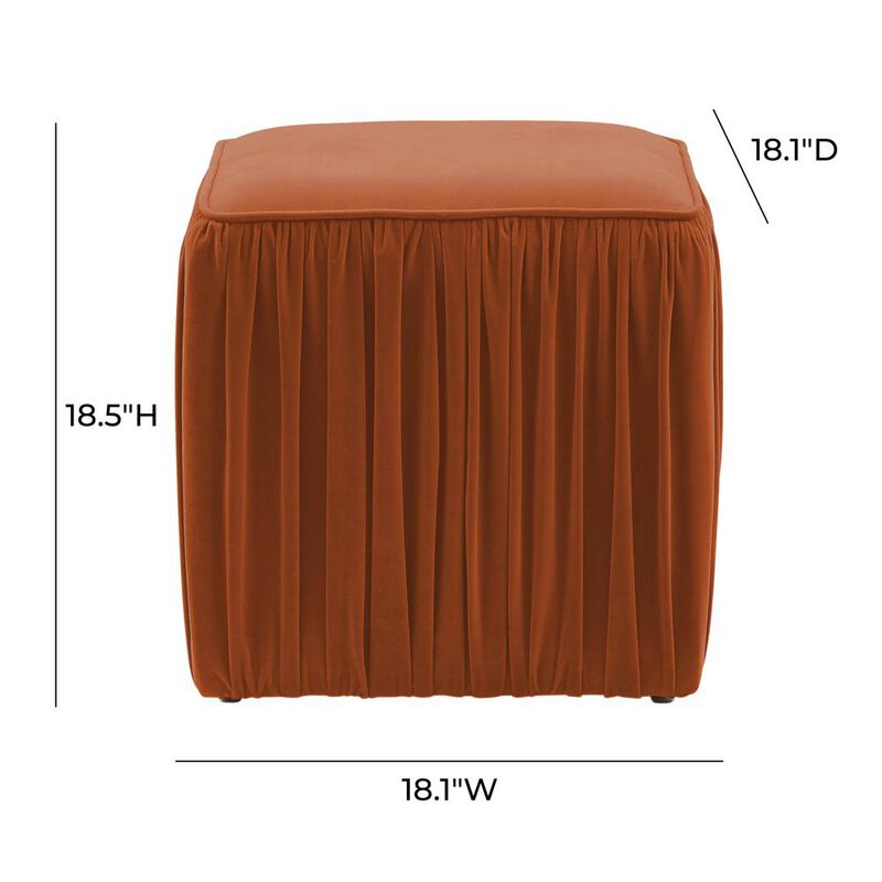 Belen Kox Elegant Pleated Velvet Ottoman, Belen Kox