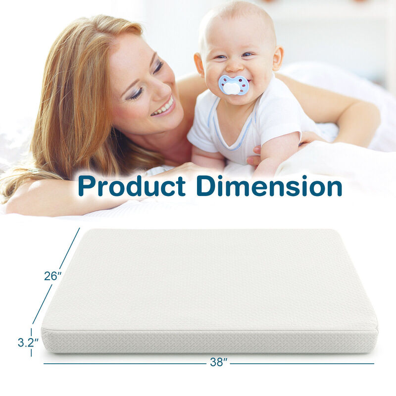 Dual Sided Pack and Play Baby Mattress Pad with Removable Washable Cover