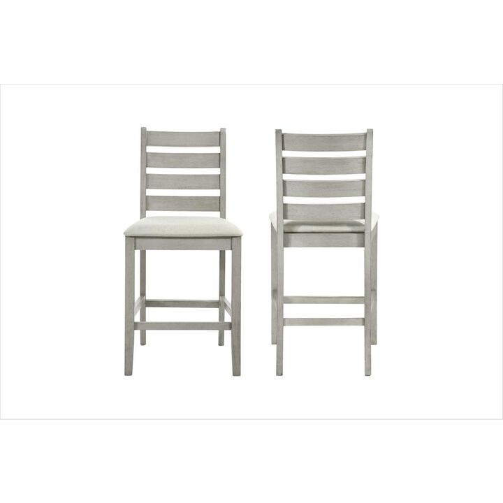 New Classic Furniture Furniture Pascal Wood Counter Chair in Driftwood (Set of 2)