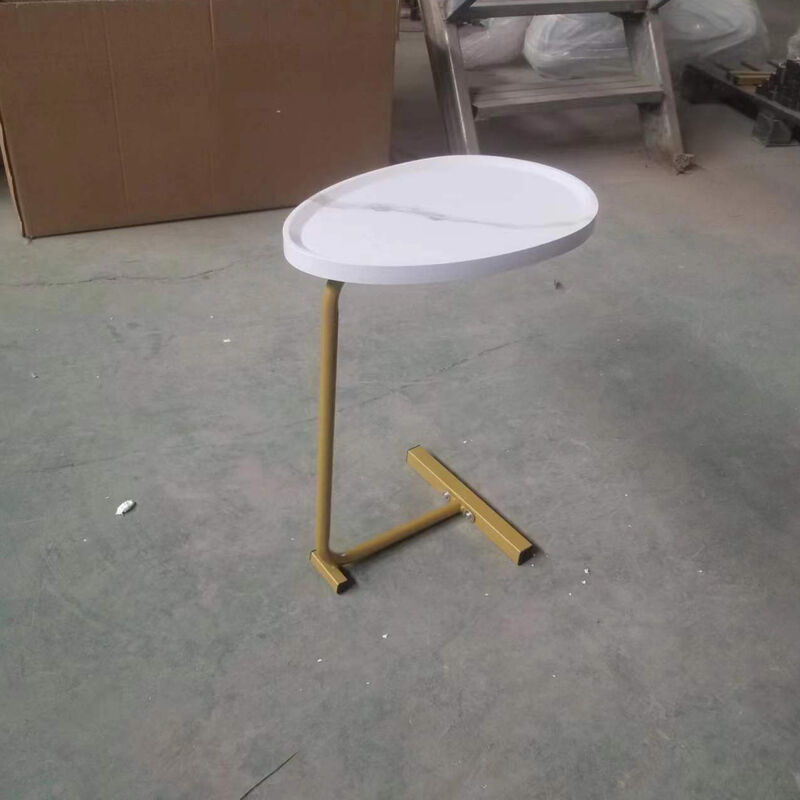 White C-shaped Side Table Set