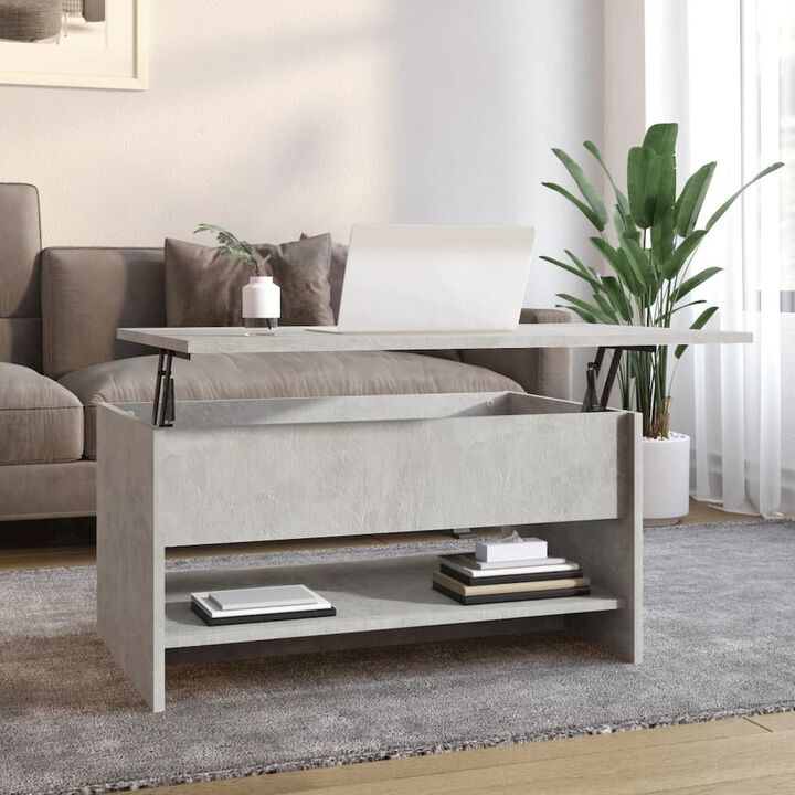 Coffee Table Concrete Gray 31.5"x19.7"x15.7" Engineered Wood