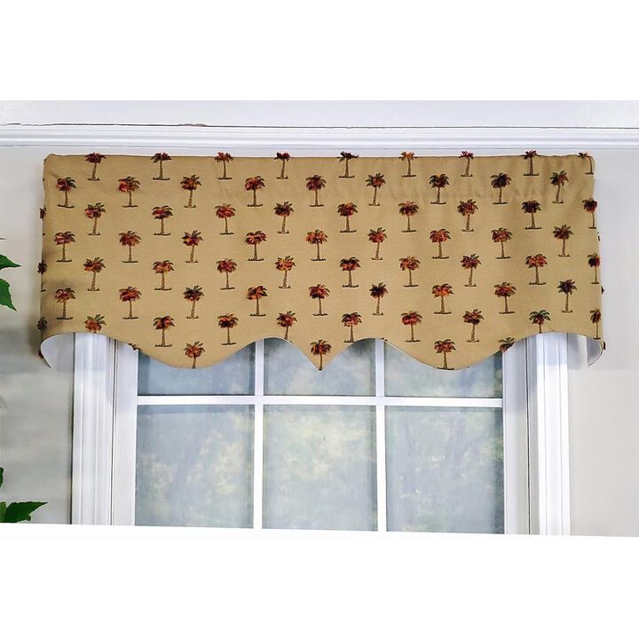 RLF Home Modern Design Classic Curacao Regal Style Window Valance 50" x 17" Light Oak