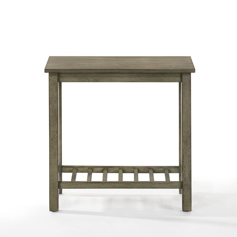 New Classic Furniture Furniture Eden 1-Shelf Contemporary Solid Wood End Table in Gray