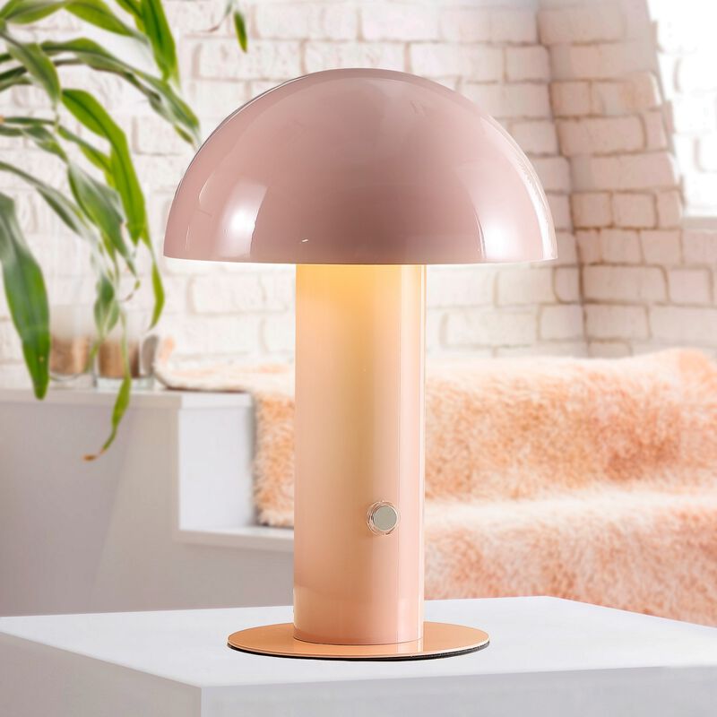 Boletus Contemporary Bohemian Rechargeablecordless Iron Integrated LED Mushroom Table Lamp