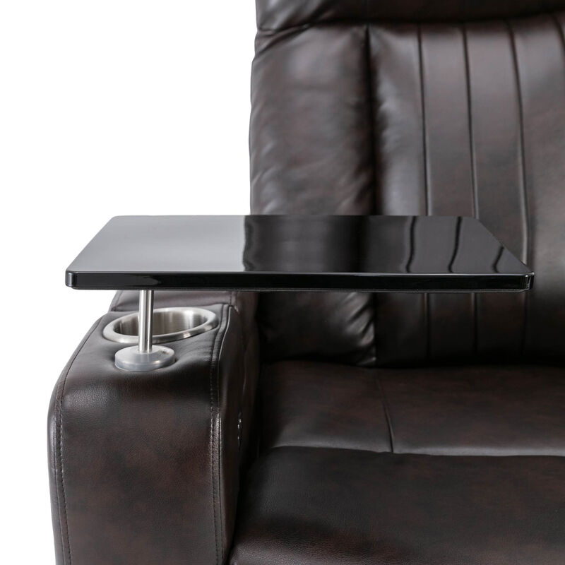 Merax Power Recliner with Storage Arms Swivel Chair