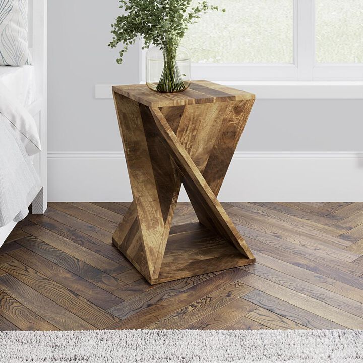 Jofran Solid Mango Hardwood Modern Angled Jasper Table