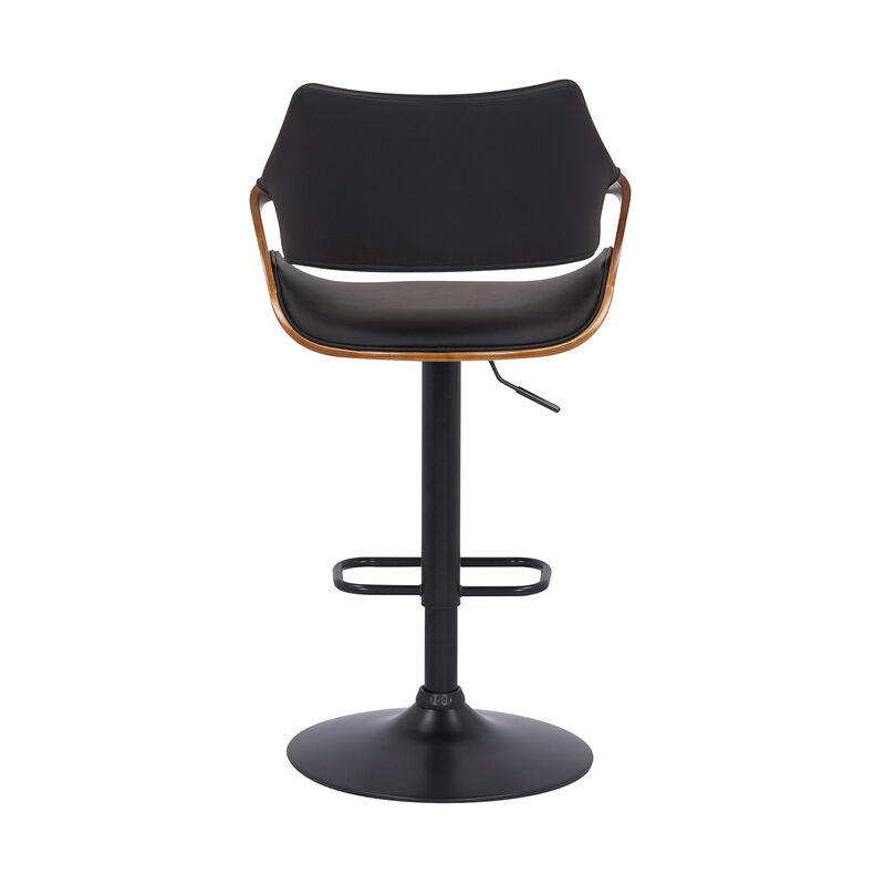Aspen Adjustable Swivel Faux Leather and Wood Bar Stool
