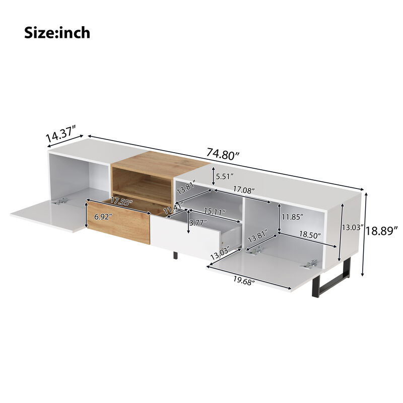 Merax Modern TV Stand with 2 Storage Cabinets