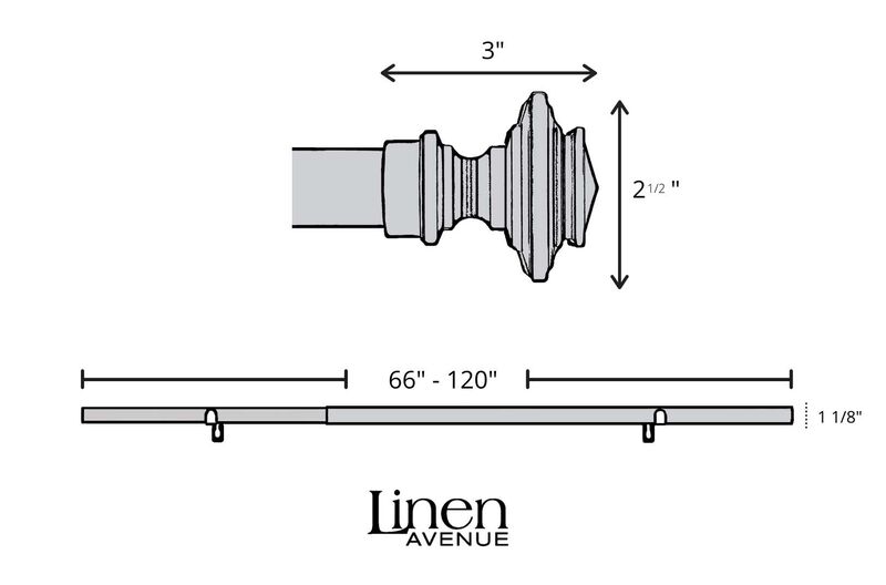 Linen Avenue Metal Square Double Window Curtain Rod Set