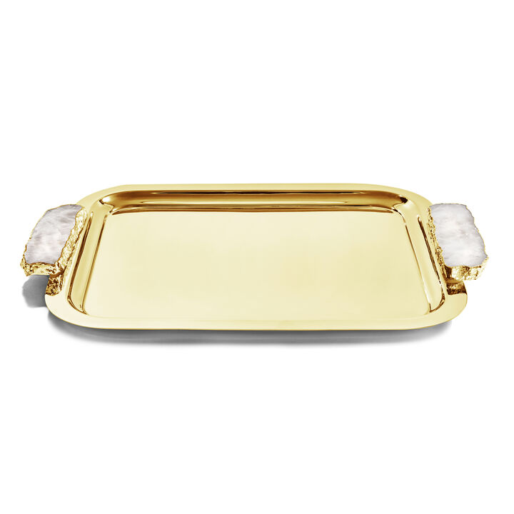 Hospitality Tray, Crystal & Gold