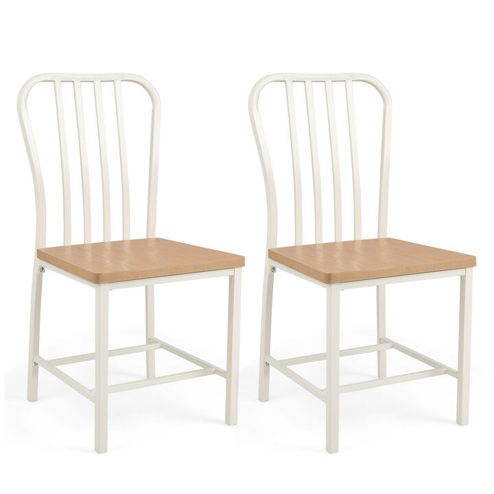 Armless Spindle Back Dining Chair Set of 2 with Ergonomic Seat